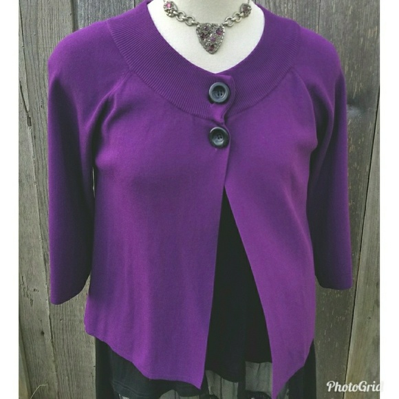 Cable and Gauge Dress Jacket Style Sweater - Picture 1 of 5